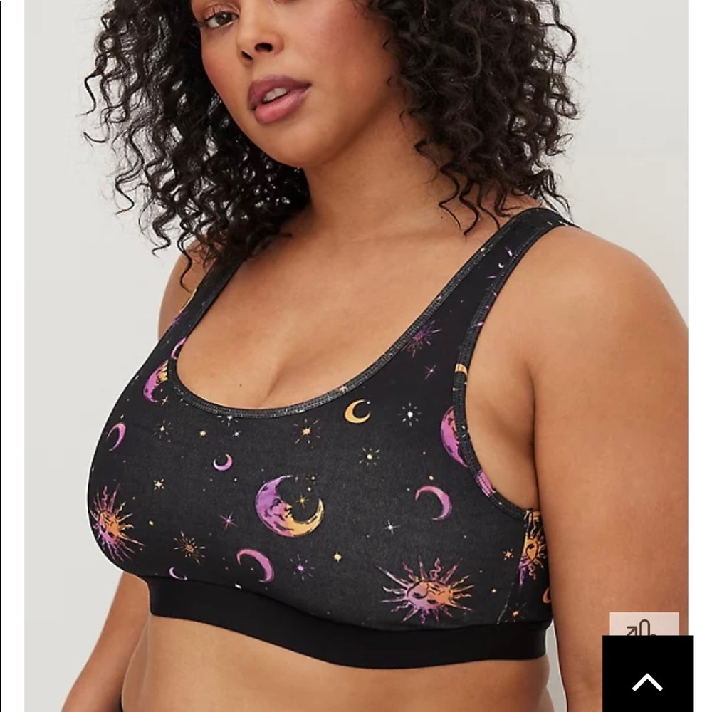 Torrid celestial black cotton bralette size 2